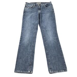 Levi's 505 Straight Jeans Womens 4 Blue Medium Wash Mid Rise Stretch Denim